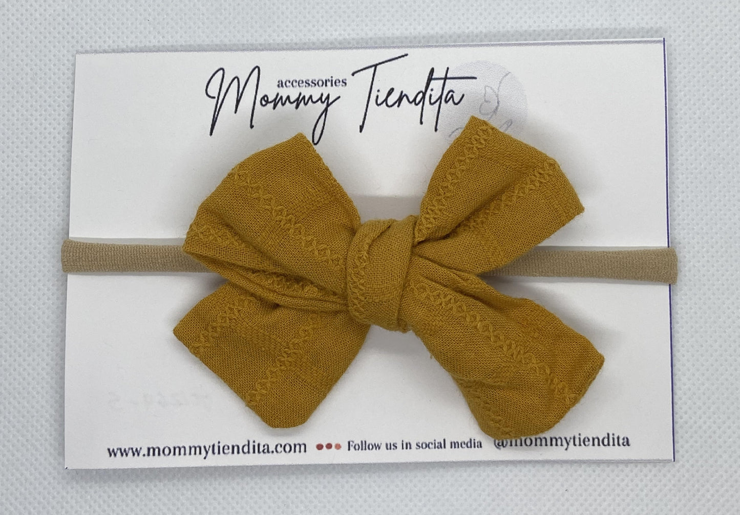 Nylon headband texture mustard