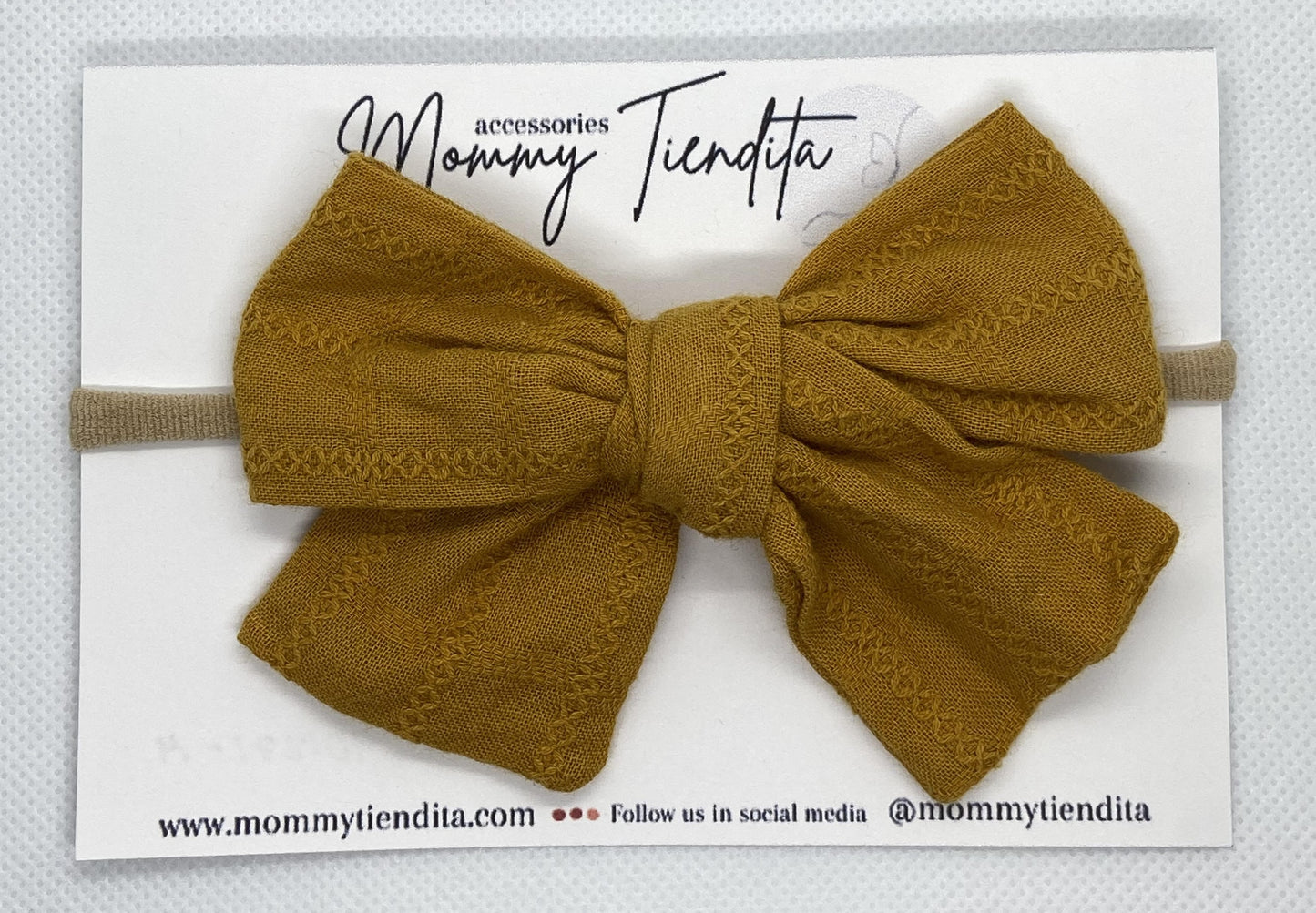 Nylon headband texture mustard