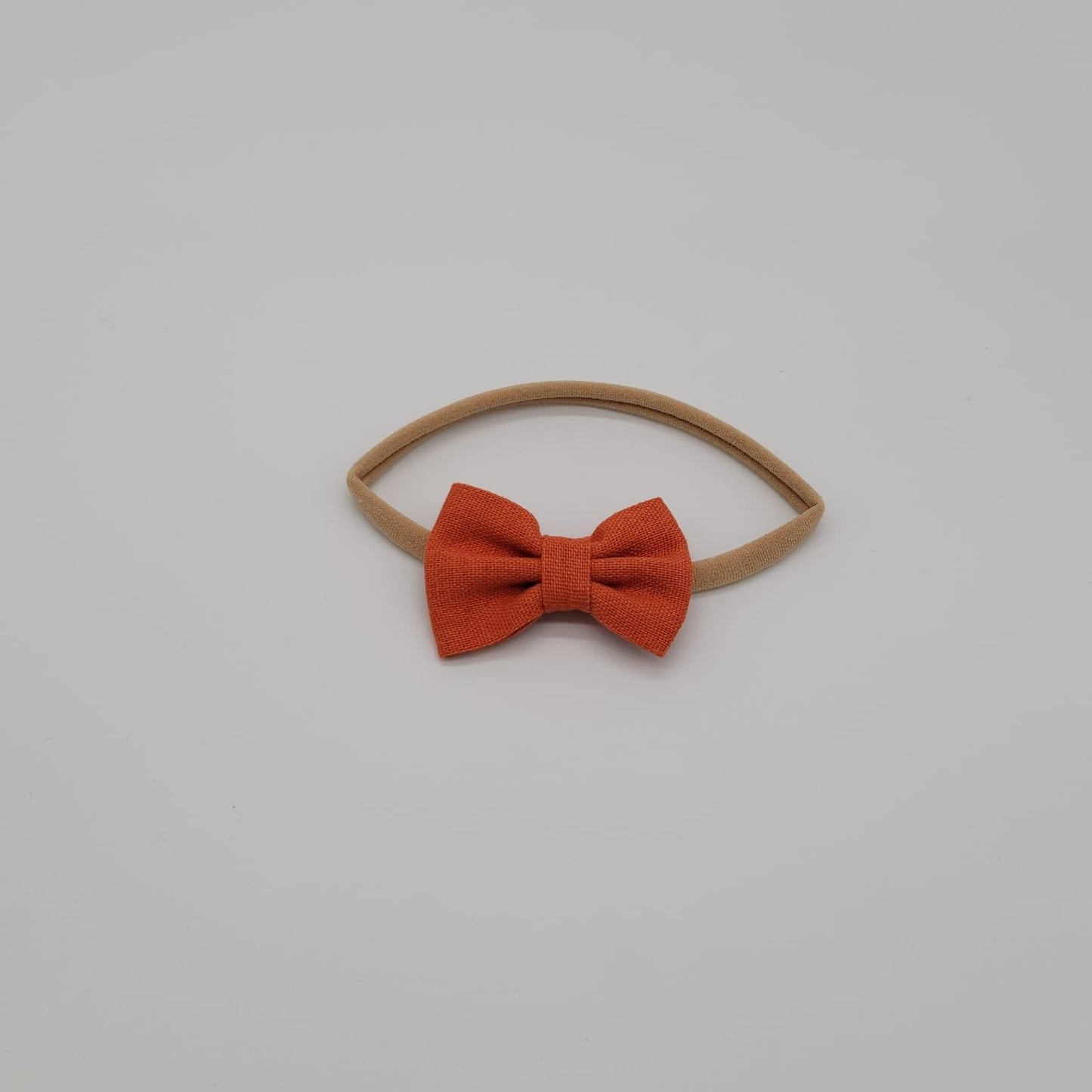 Nylon headband small bow orange