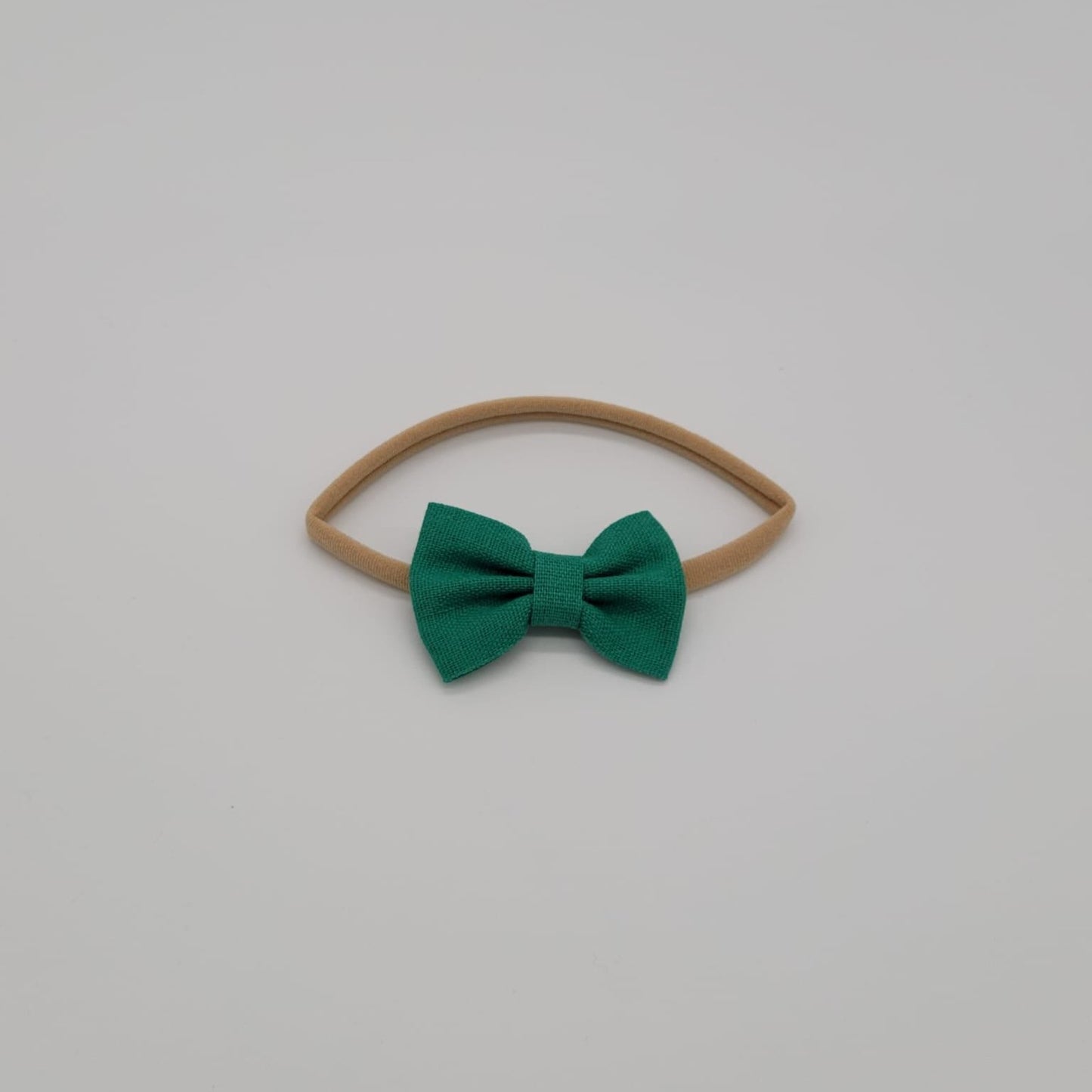 Nylon headband small bow green