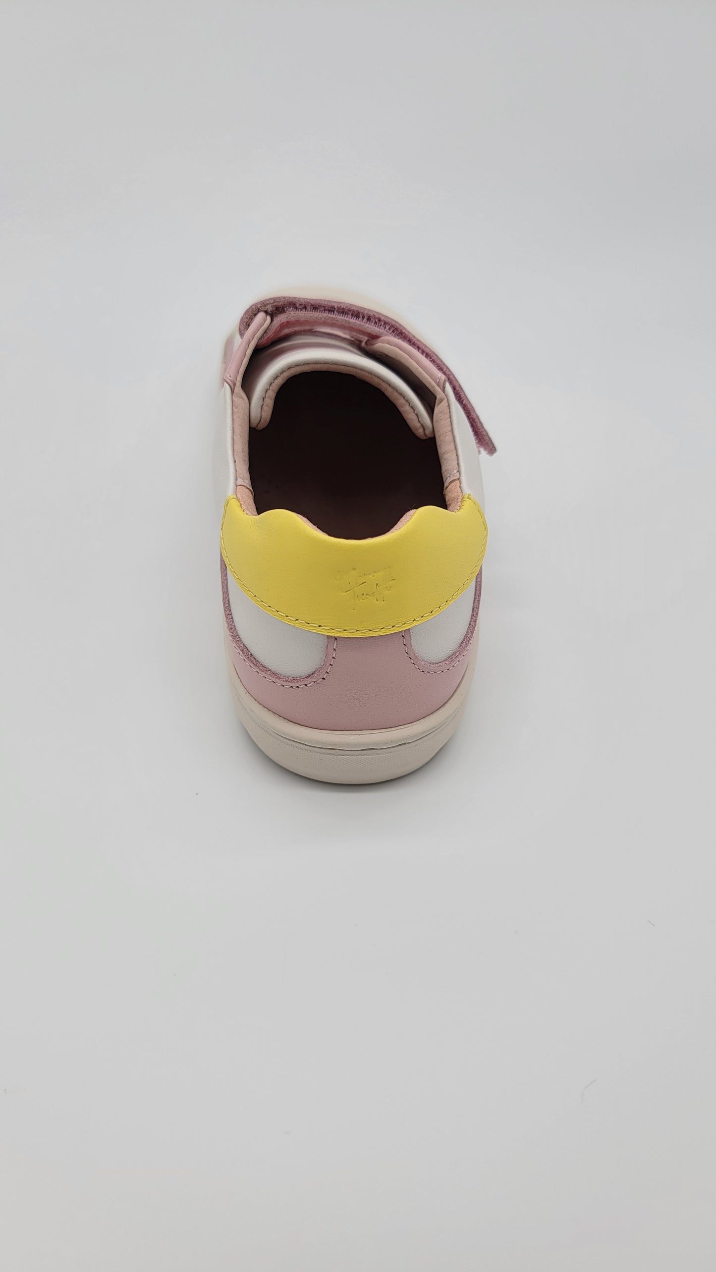 Leather ergonomic sneakers white/pink