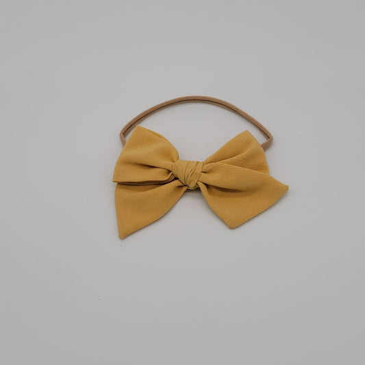 Nylon headband butterfly viscose mustard Medium