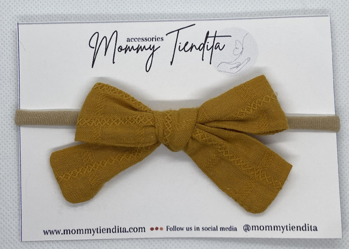 Nylon headband texture mustard