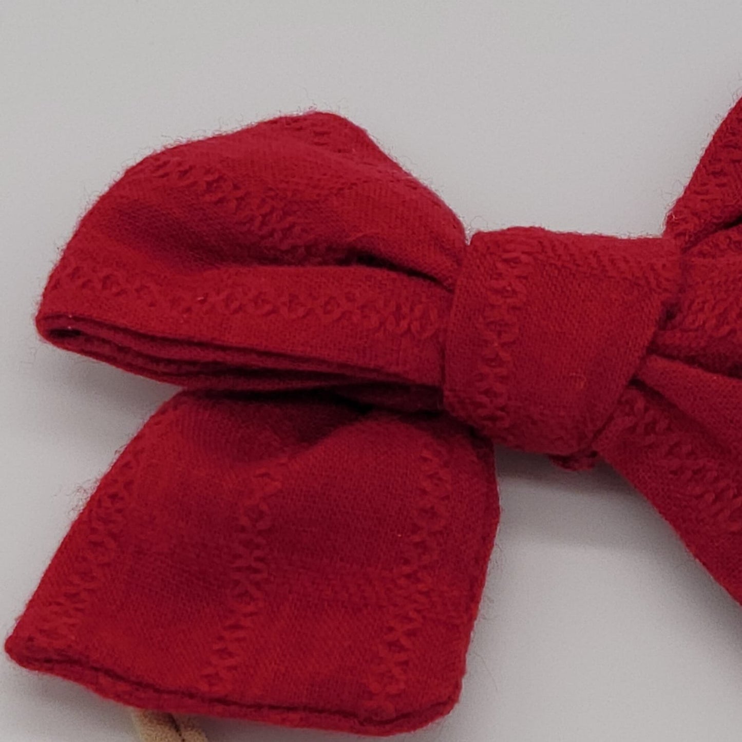 Nylon headband butterfly texture red medium