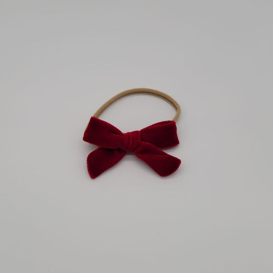 Nylon headband skiny butterfly velvet red Medium