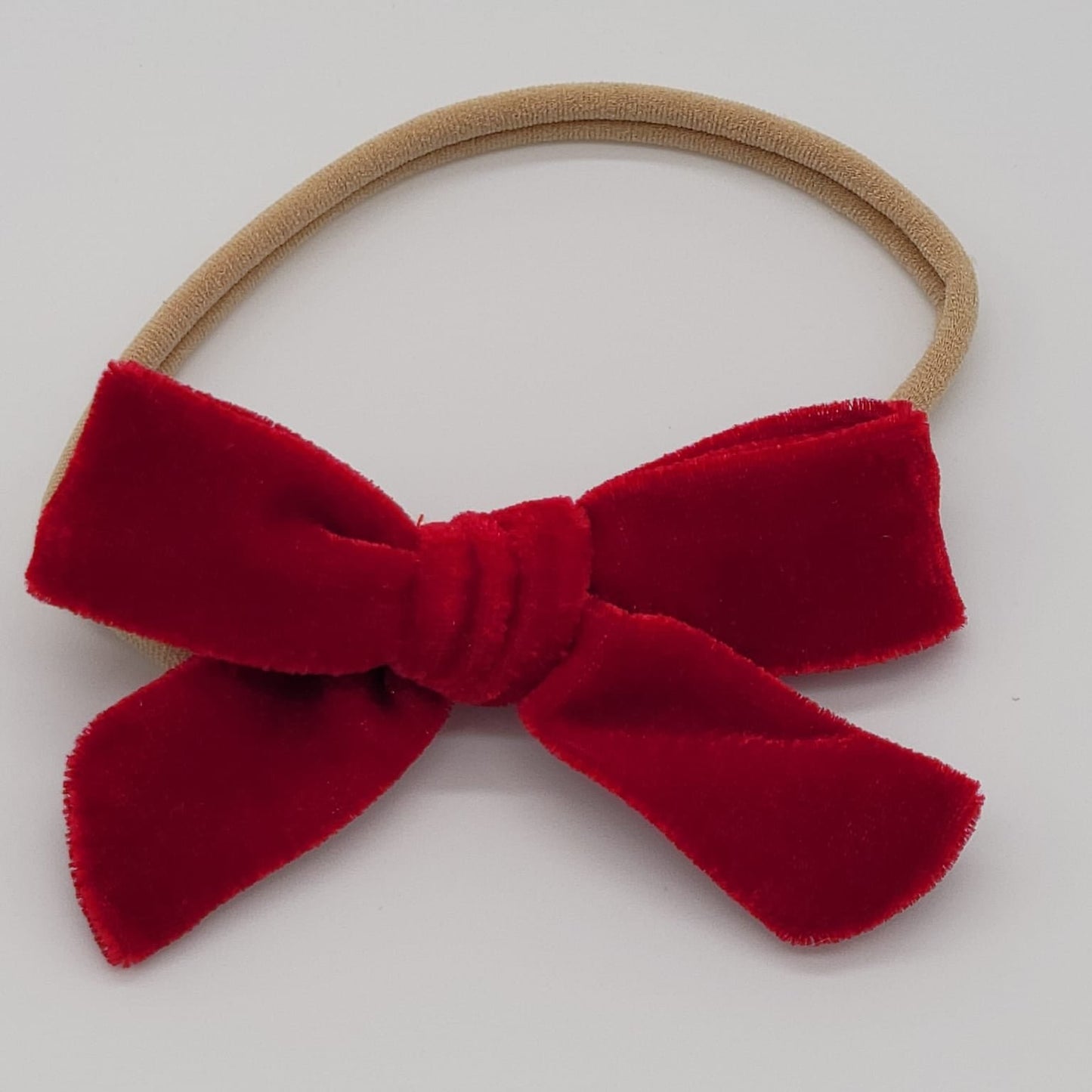 Nylon headband skiny butterfly velvet red Medium