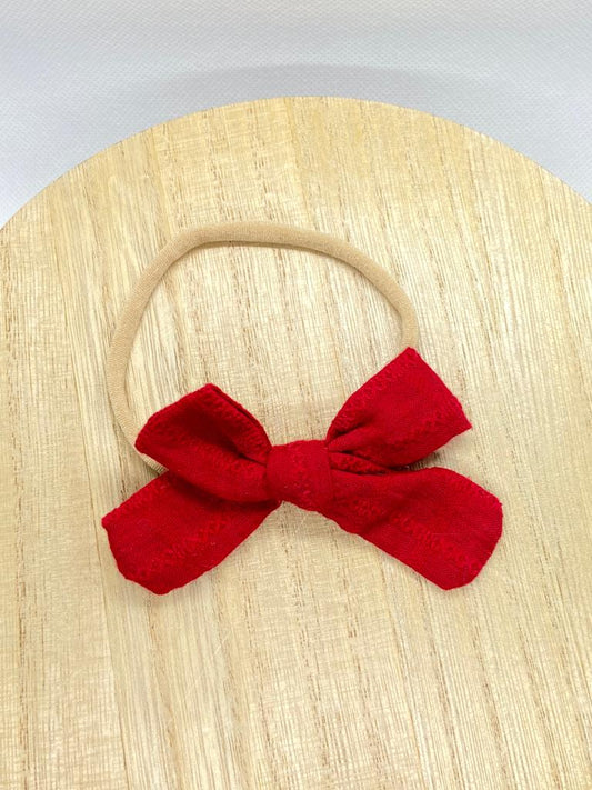 Red Lisa bow medium - Nylon Headband