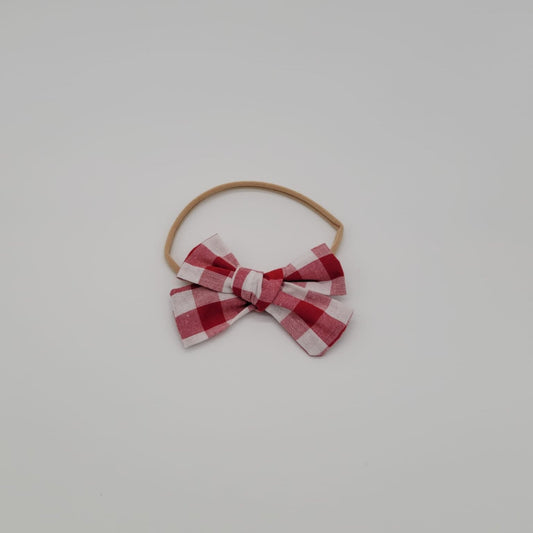 Nylon headband cuadrille red small