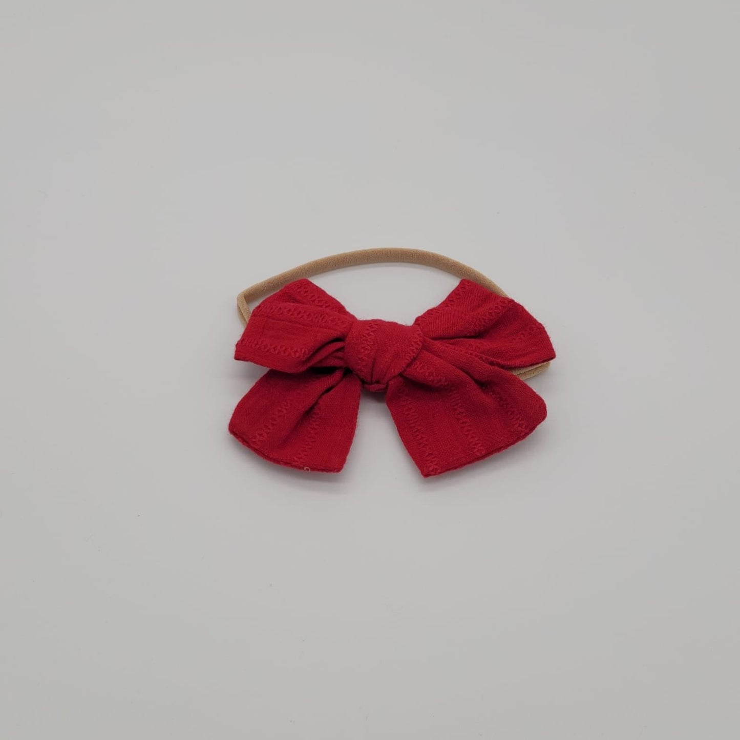 Nylon headband butterfly texture red medium