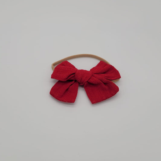 Nylon headband butterfly texture red medium