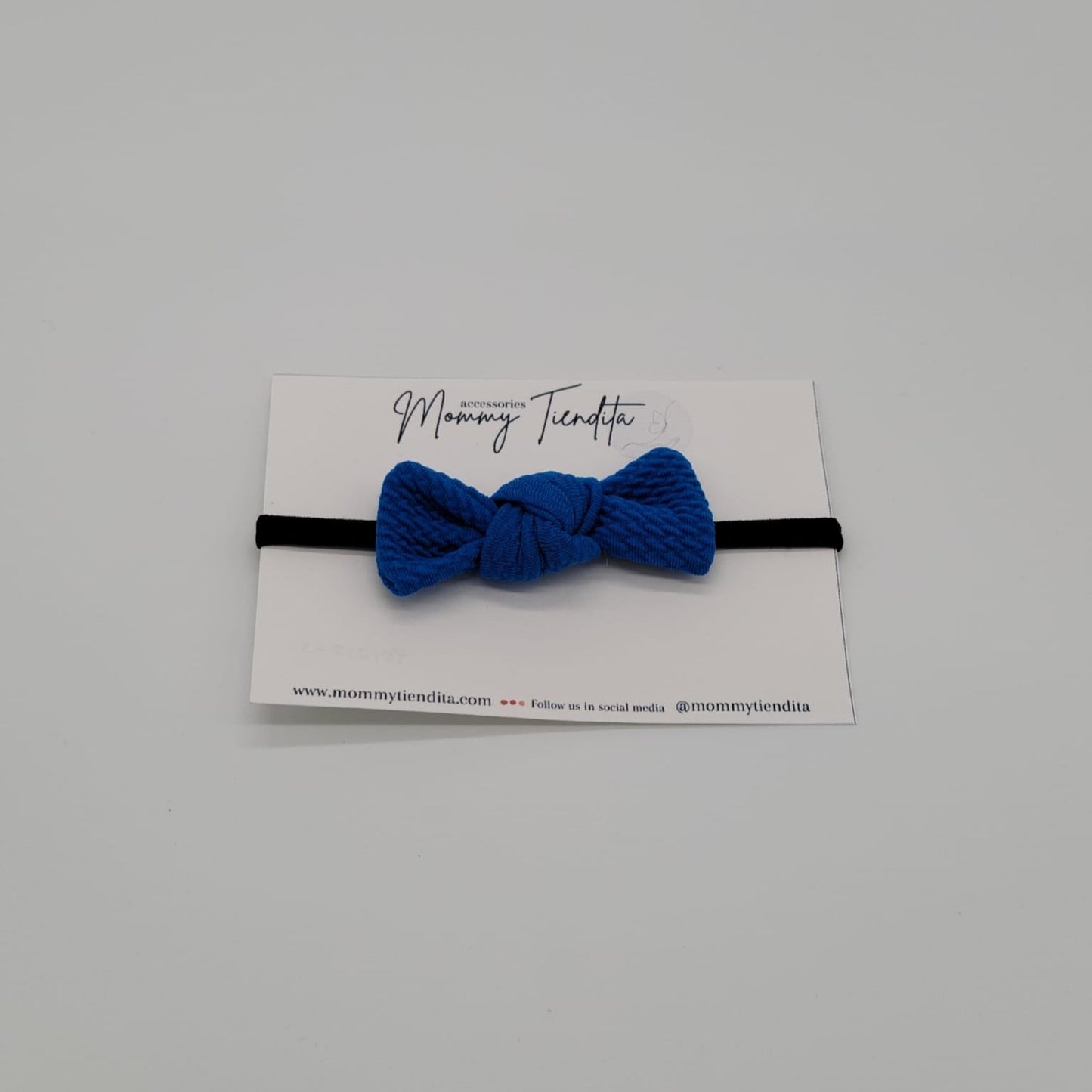 Nylon headband black knot Sofia blue