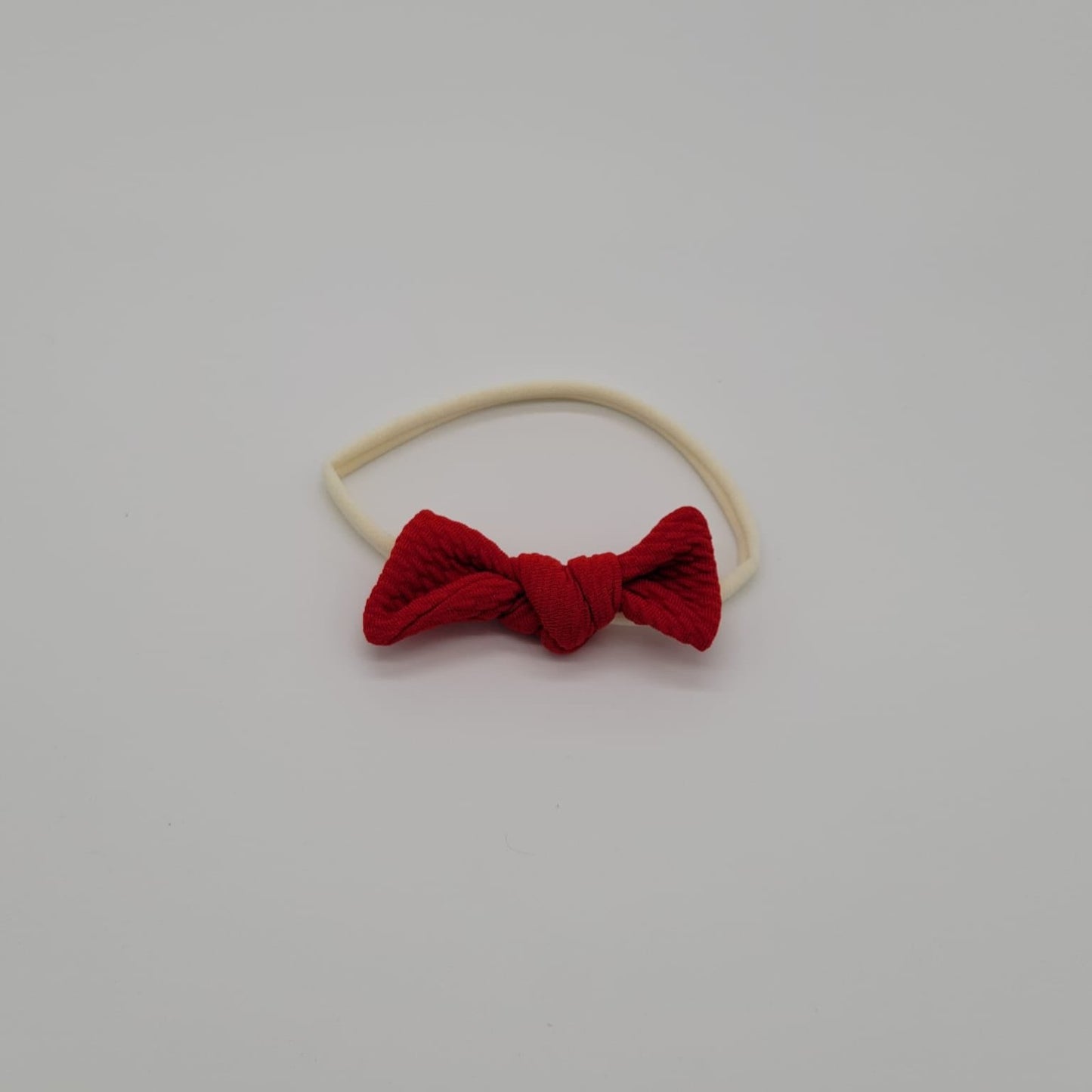 Nylon headband cream knot Sofia red