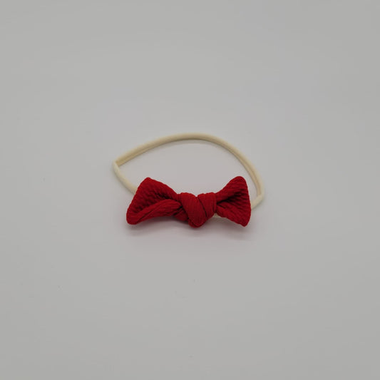 Nylon headband cream knot Sofia red