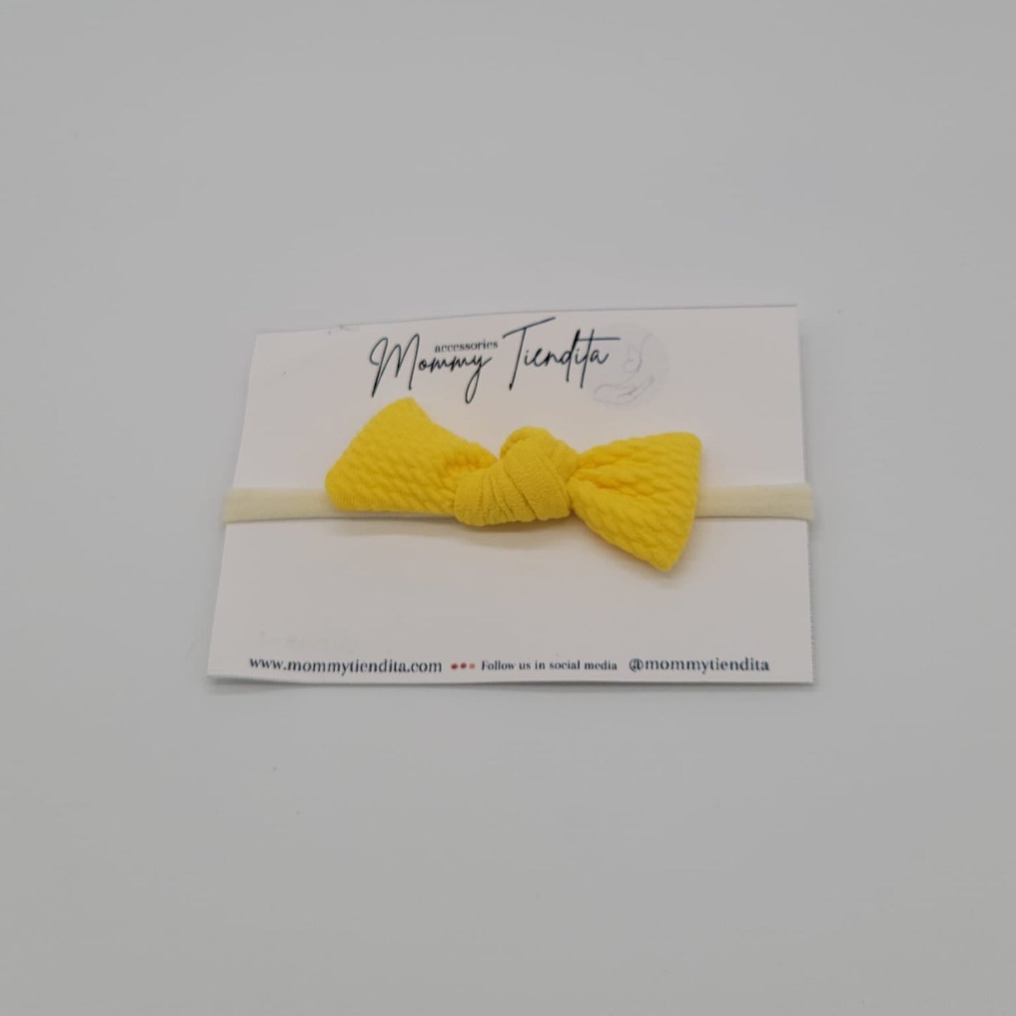 Nylon headband cream knot Sofia yellow