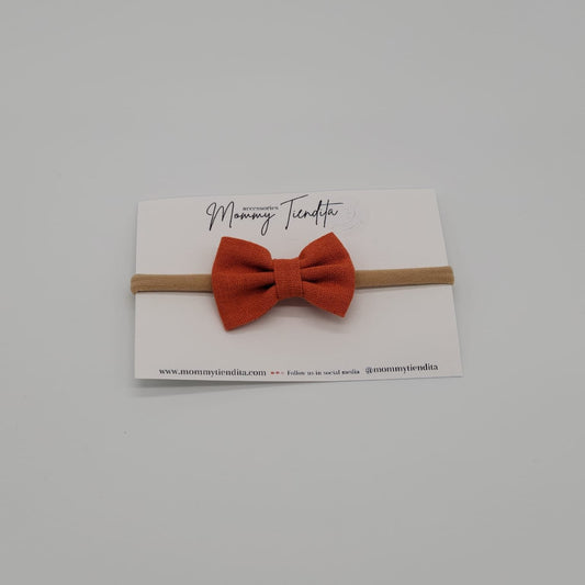 Nylon headband small bow orange