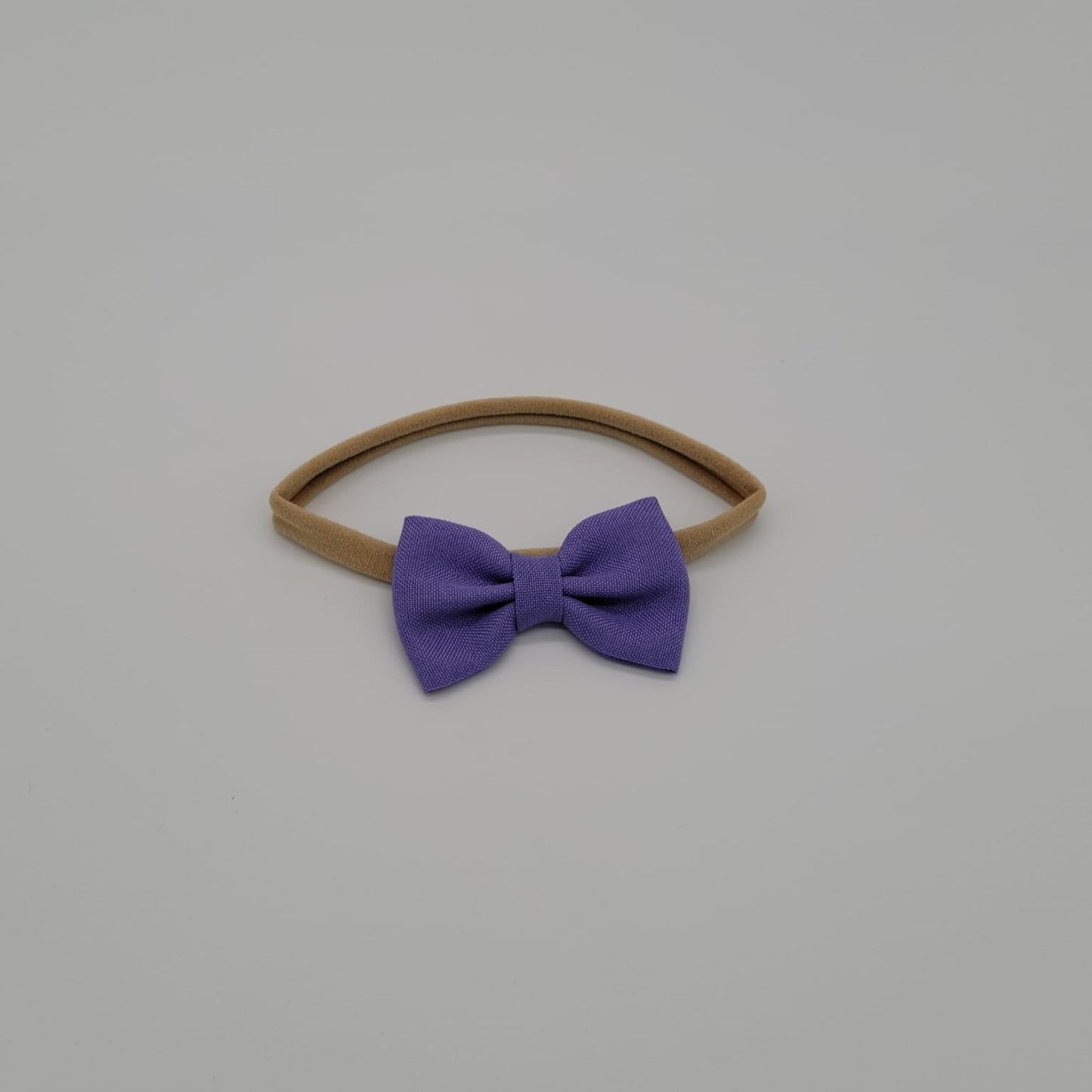 Nylon headband small bow violet