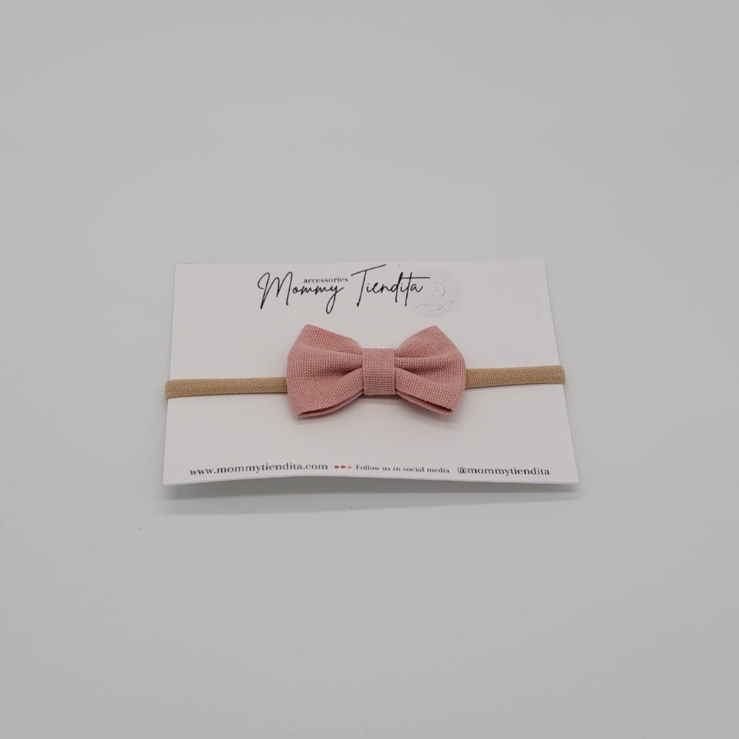 Nylon headband small bow rose