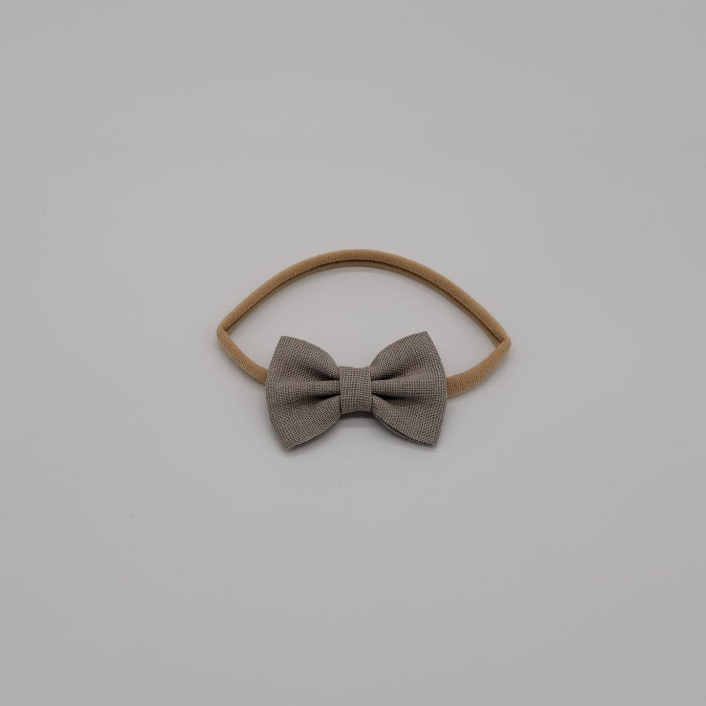 Nylon headband small bow gray