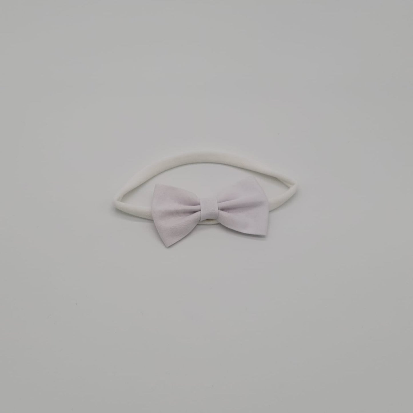 Nylon headband small bow white