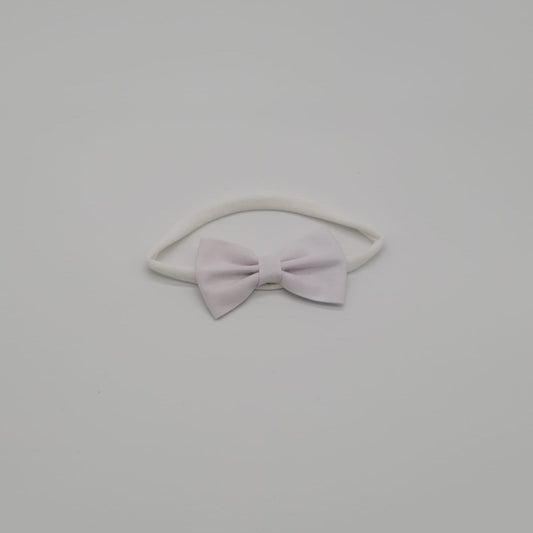 Nylon headband small bow white