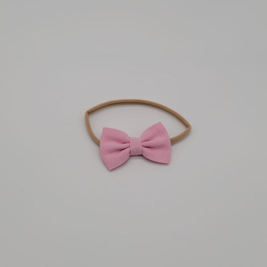 Nylon headband small bow sweet pink